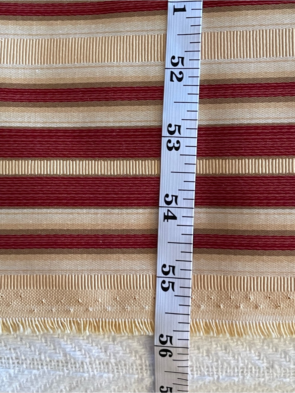 Burgundy Cream Gold Striped Woven Decorator Fabric 57” x 37” - Picture 3 of 7